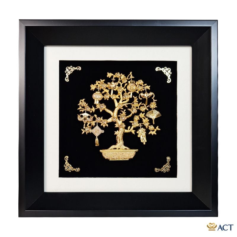 Tranh Cây Bát Bảo dát vàng 24k
