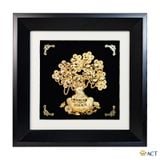Quà tặng Tranh Cây Kim Tiền dát vàng 24k