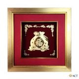 Quà tặng Tranh túi tài lộc dát vàng 24k