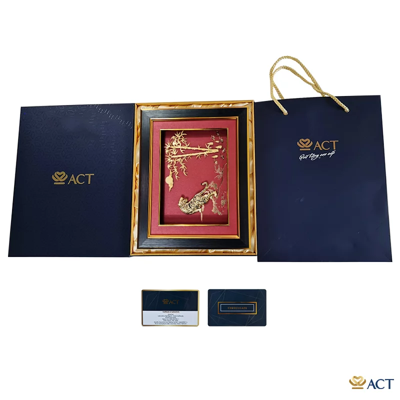 Tranh Hổ dát vàng 24k ACT GOLD ISO 9001:2015 (Mẫu 4)