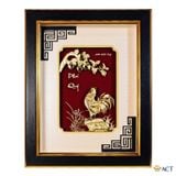 Quà tặng Tranh Gà trống dát vàng 24k