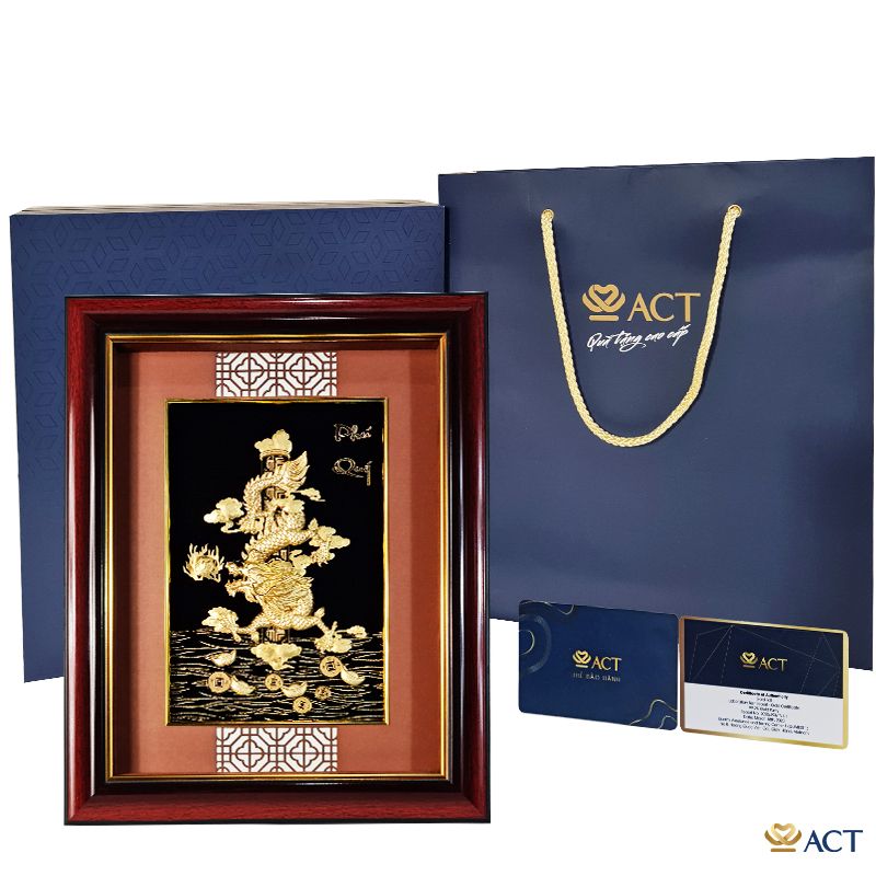 Tranh Rồng Phú Quý dát vàng 24k