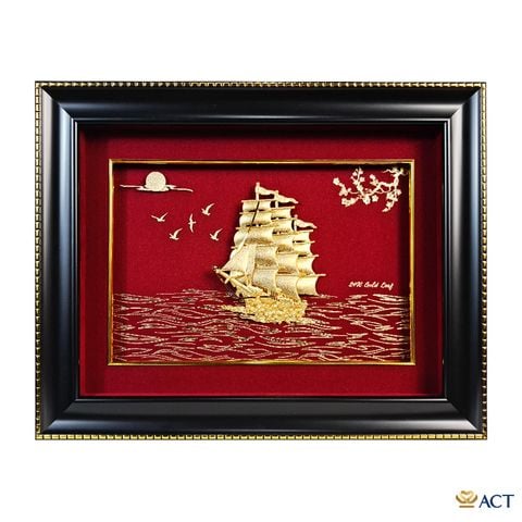 Tranh Thuyền dát vàng 24k