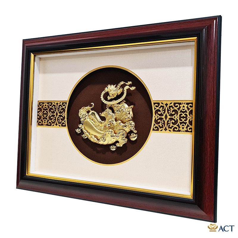 Quà tặng Tranh Bắp cải Tài Lộc dát vàng 24k ACT GOLD ISO 9001:2015