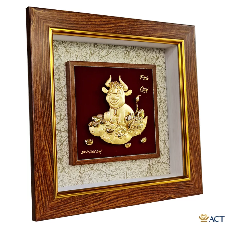 Tranh Trâu dát vàng 24k ACT GOLD ISO 9001:2015 (Mẫu 1)