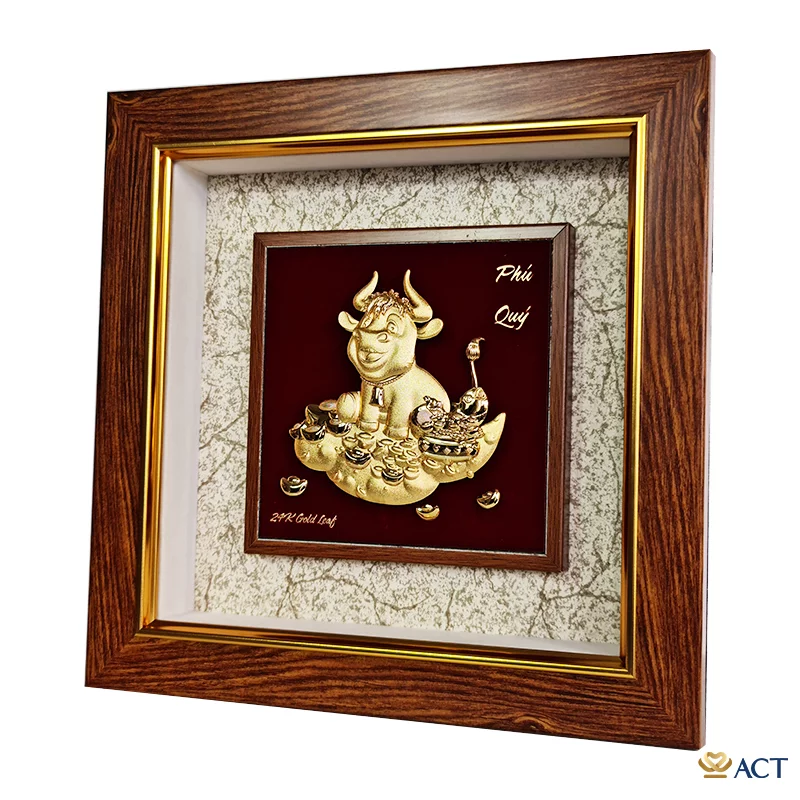 Tranh Trâu dát vàng 24k ACT GOLD ISO 9001:2015 (Mẫu 1)