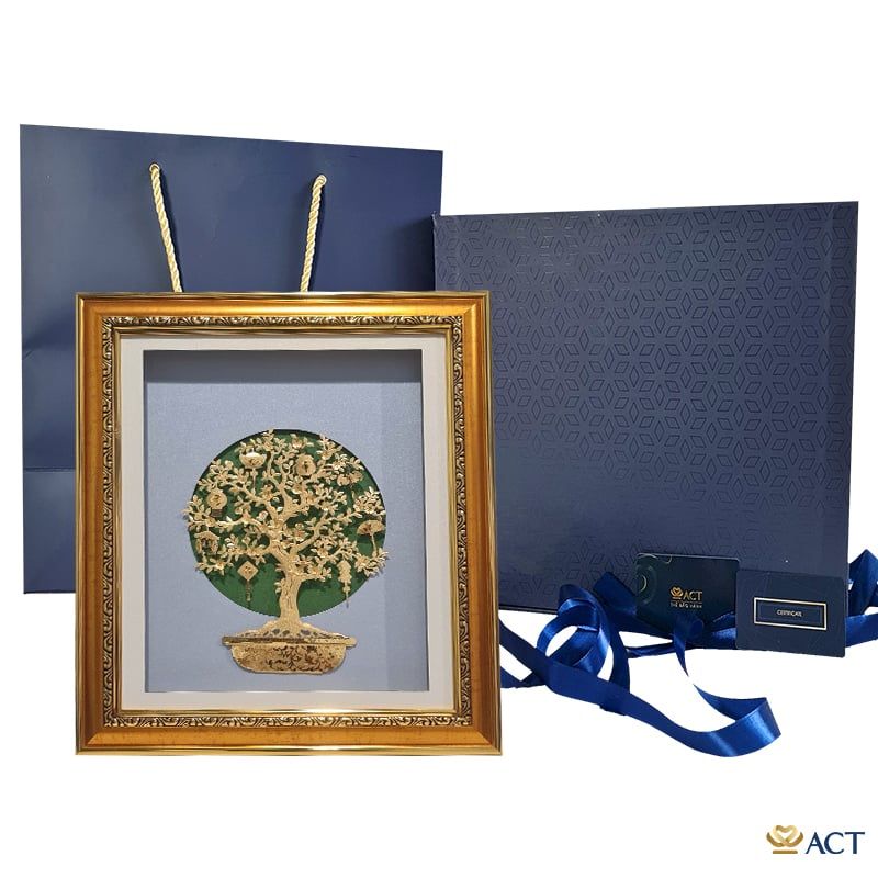 Tranh Cây Bát Bảo dát vàng 24k