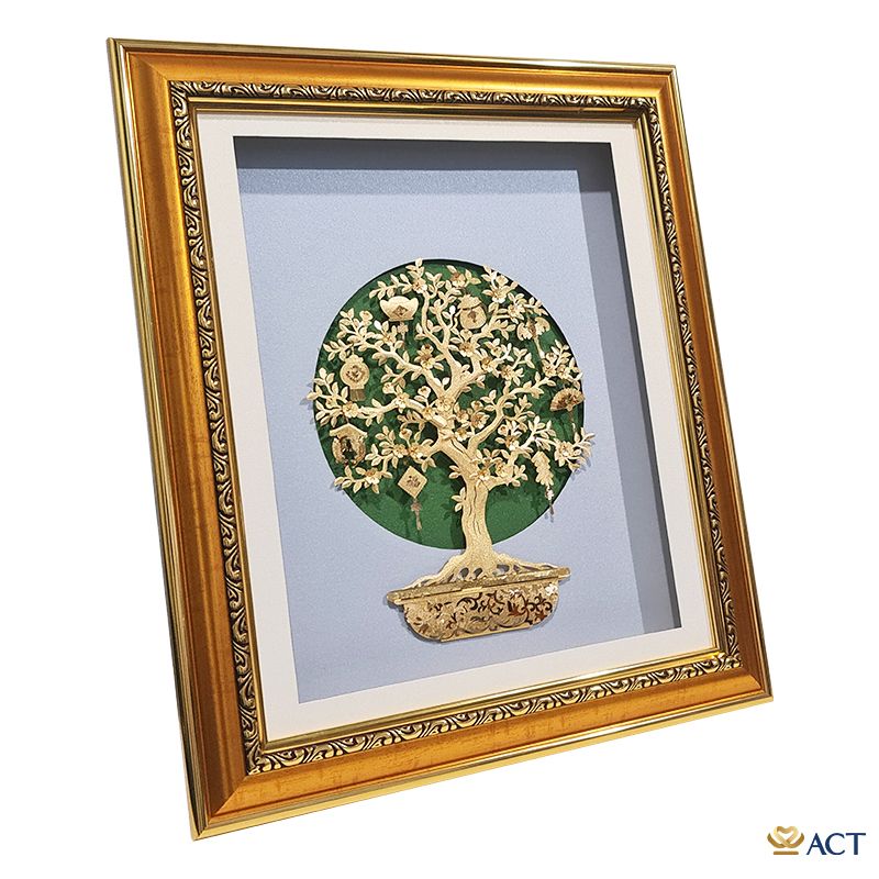 Tranh Cây Bát Bảo dát vàng 24k