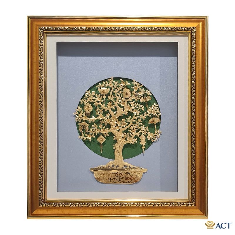 Tranh Cây Bát Bảo dát vàng 24k