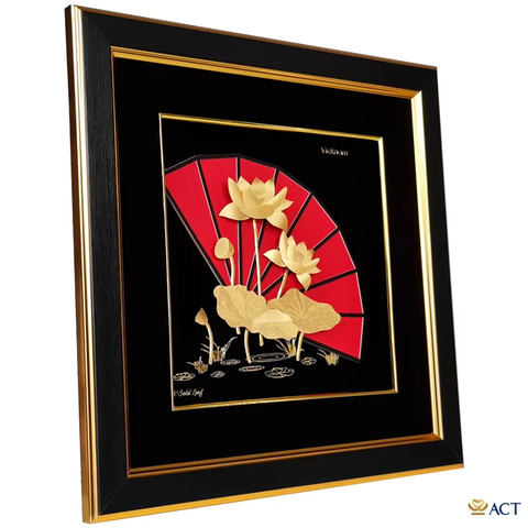 Tranh Hoa Sen dát vàng 24k (Mẫu 5)