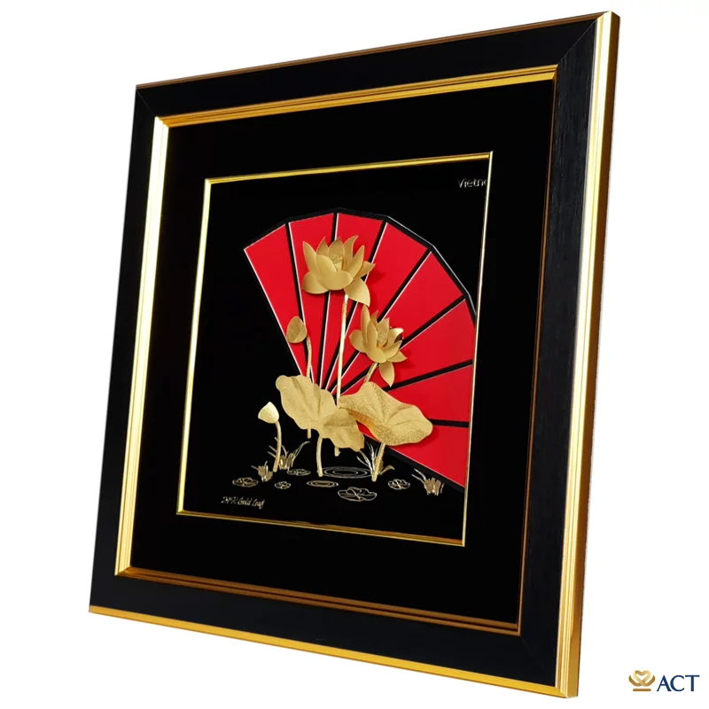 Tranh Hoa Sen dát vàng 24k (Mẫu 5)