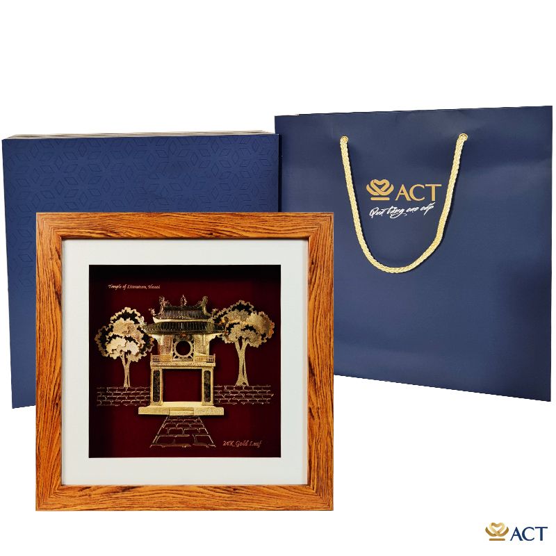 Quà tặng Tranh Khuê Văn Các dát vàng 24k ACT GOLD ISO 9001:2015