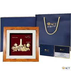 Quà tặng Tranh Cột Cờ Hà Nội dát vàng 24k ACT GOLD ISO 9001:2015 (Mẫu 2)