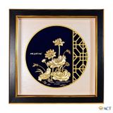 Quà tặng Tranh Hoa Sen dát vàng 24k
