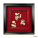 Quà tặng Tranh Chữ Tri Ân dát vàng 24k