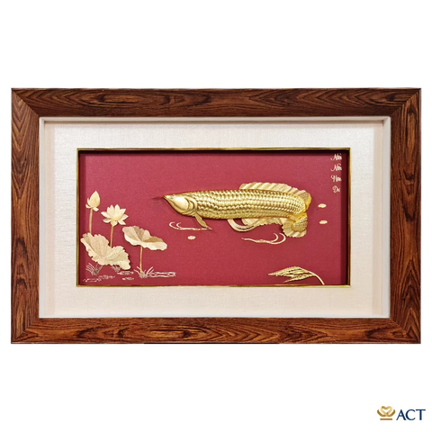 Tranh Cá Rồng Nền Đỏ Hồng