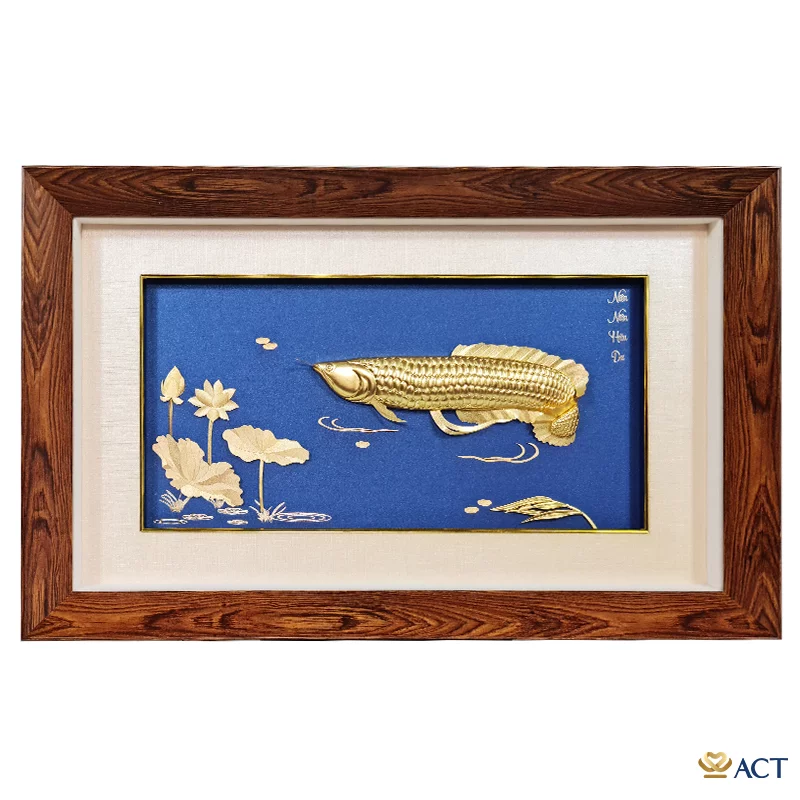 Tranh Cá Rồng dát vàng 24k ACT GOLD ISO 9001:2015 (Mẫu 4)