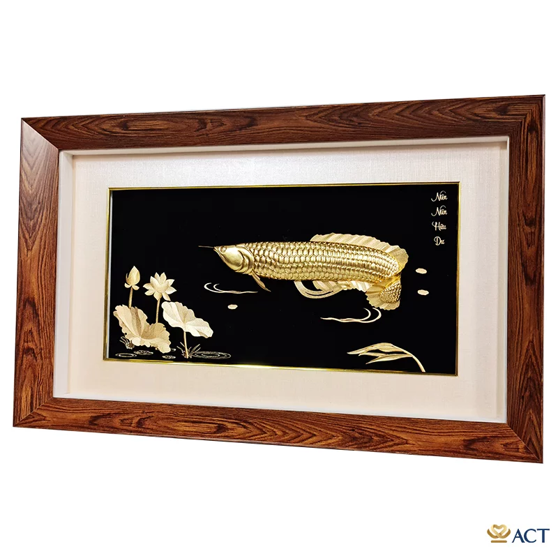 Tranh Cá Rồng dát vàng 24k ACT GOLD ISO 9001:2015 (Mẫu 6)