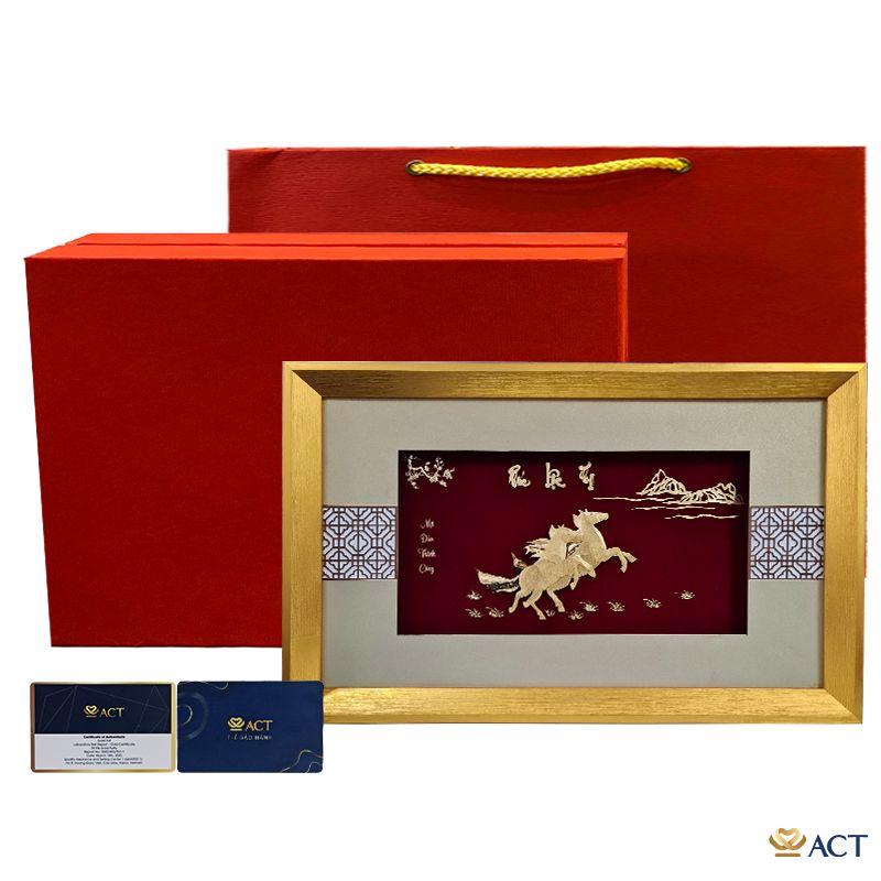 Tranh Song Mã dát vàng 24k ACT GOLD ISO 9001:2015