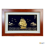 Tranh Thuyền dát vàng 24k (Mẫu 4)
