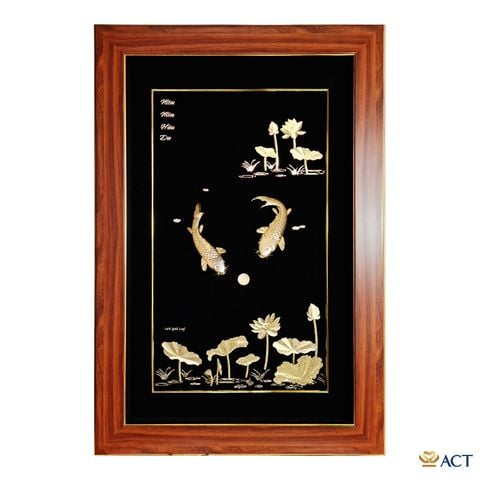 Tranh Cá Chép Hoa Sen Khung Đứng