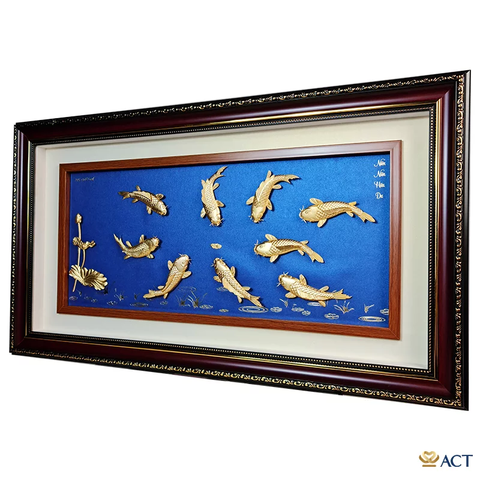 Tranh Cửu Ngư dát vàng 24k (Mẫu 7)