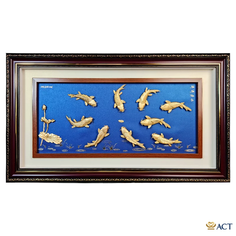 Tranh Cửu Ngư dát vàng 24k (Mẫu 7)