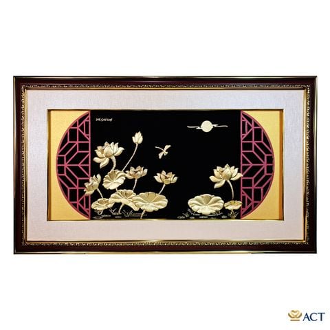 Tranh Hồ Sen dát vàng 24k