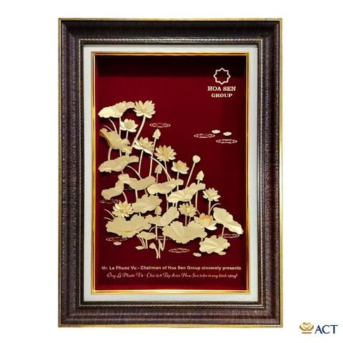 Tranh Hồ Sen dát vàng 24k