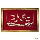 Quà tặng Tranh Cửu Ngư dát vàng 24k
