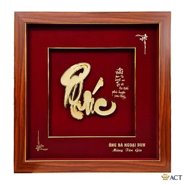 Tranh Chữ Phúc dát vàng 24k