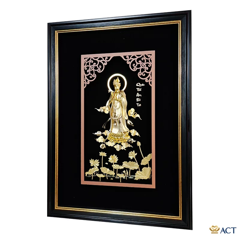 Tranh Quán Thế Âm Bồ Tát dát vàng 24k (Mẫu 3)