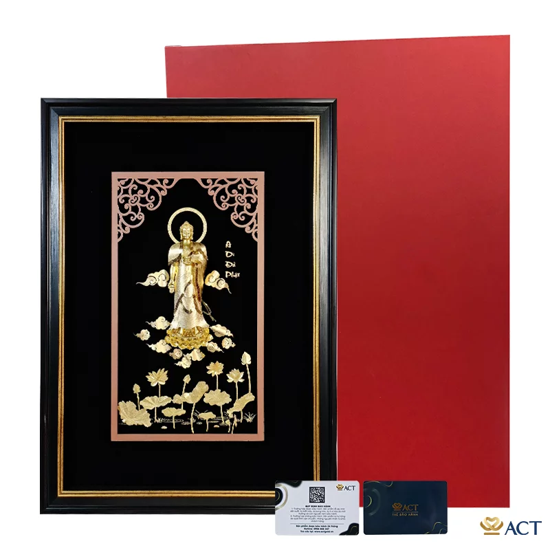 Tranh A Di Đà Phật dát vàng 24k (Mẫu 2)