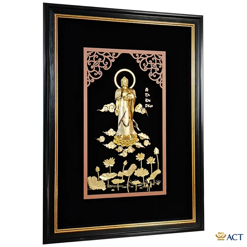 Tranh A Di Đà Phật dát vàng 24k (Mẫu 2)