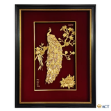 Tranh Chim Công dát vàng 24k