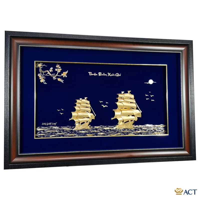 Tranh Thuyền dát vàng 24k (Mẫu 5)