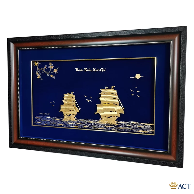 Tranh Thuyền dát vàng 24k (Mẫu 5)