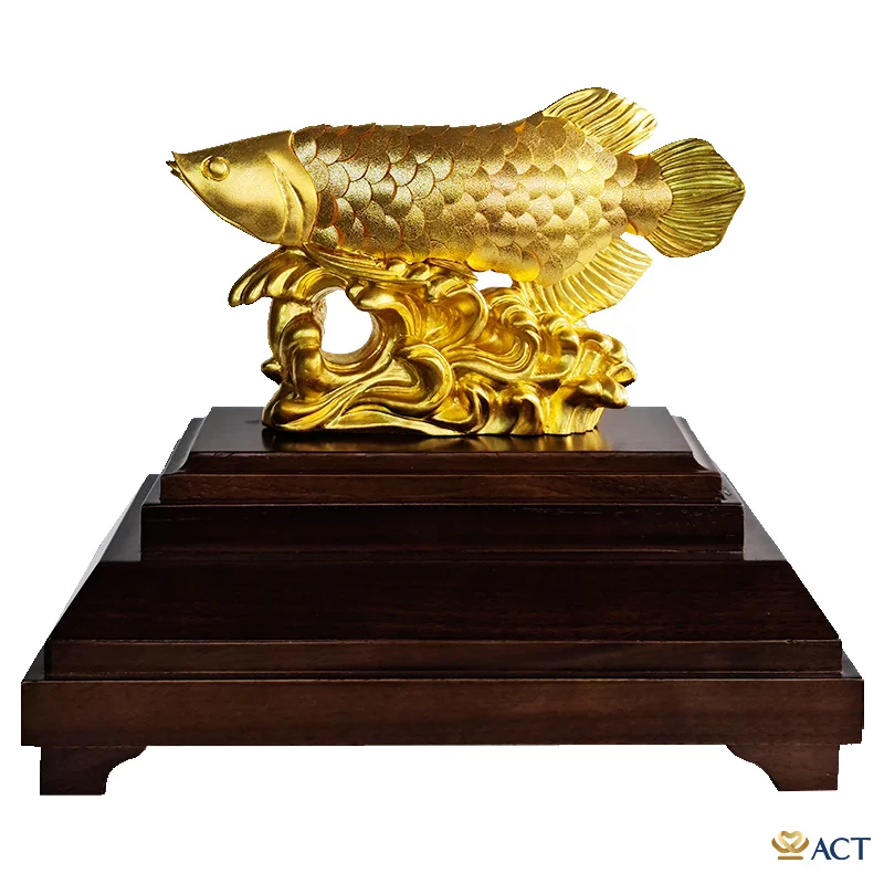 Tượng Cá Rồng dát vàng 24k (Mẫu 1)
