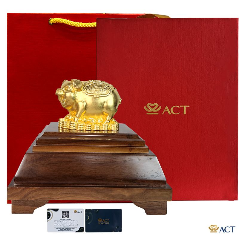 Tượng Heo Tài Lộc dát vàng 24k (Mẫu 3)