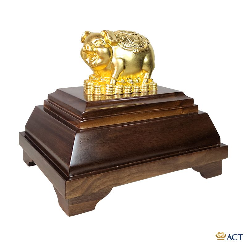 Tượng Heo Tài Lộc dát vàng 24k (Mẫu 3)