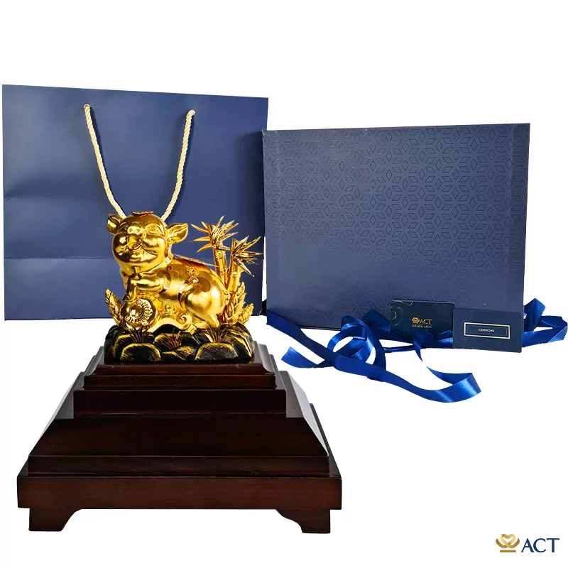 Tượng Heo Tài Lộc dát vàng 24k (Mẫu 1)