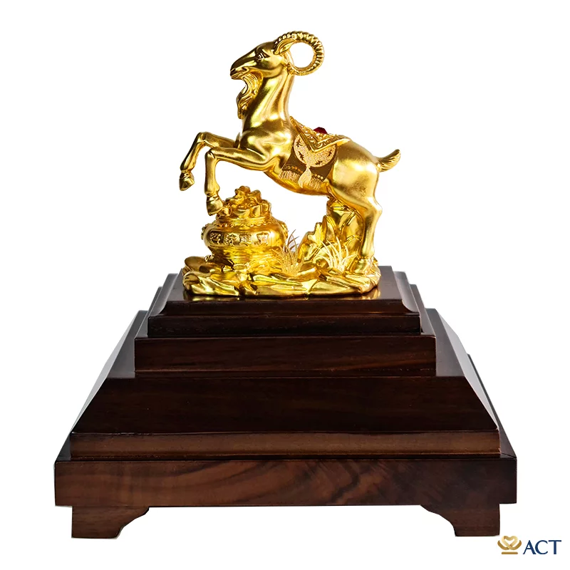 Tượng Dê Cát Tường dát vàng 24k (Mẫu 1)