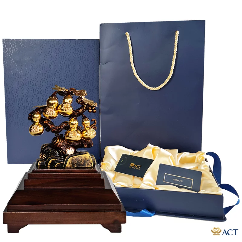 Quà tặng Cây Hồ Lô dát vàng 24k ACT GOLD ISO 9001:2015