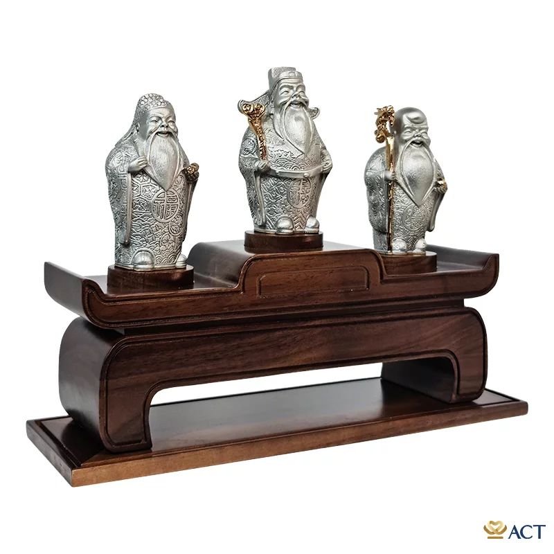 Tượng Phúc Lộc Thọ Pewter