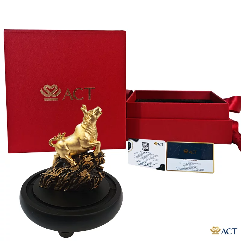 Tượng Trâu dát vàng 24k (Mẫu 3)