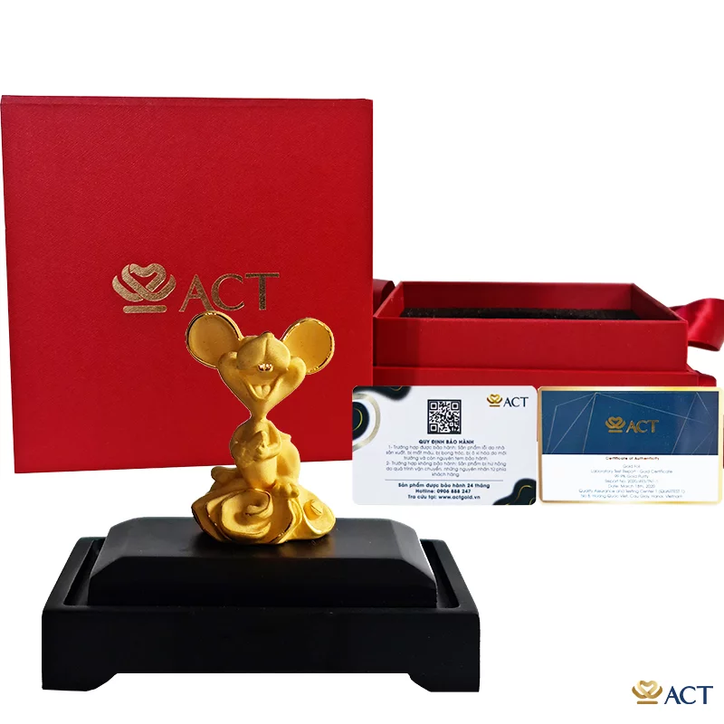 Quà tặng Chuột Cute dát vàng 24k ACT GOLD ISO 9001:2015