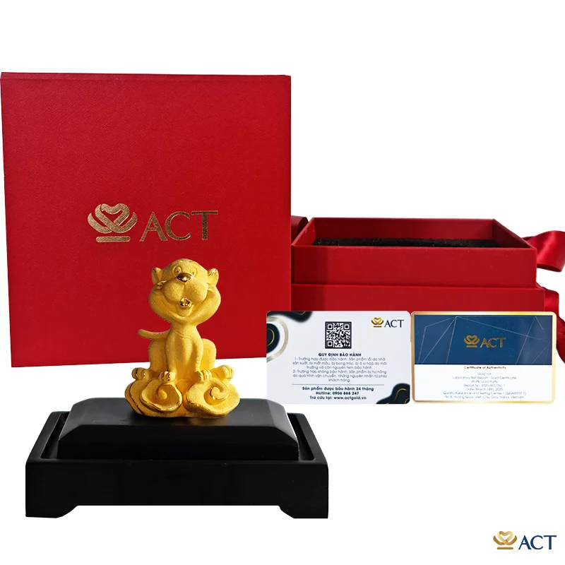 Quà tặng Hổ Cute dát vàng 24k ACT GOLD ISO 9001:2015