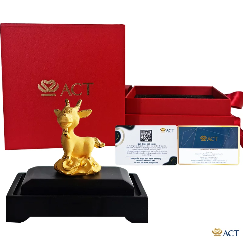 Quà tặng Dê Cute dát vàng 24k ACT GOLD ISO 9001:2015