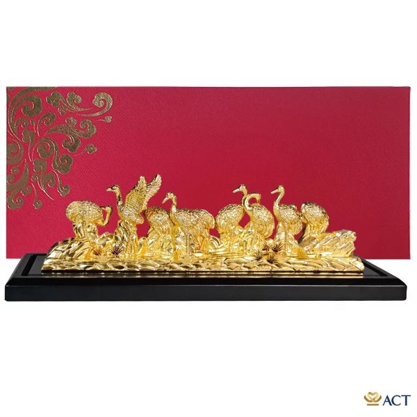 Tượng Chim Hạc dát vàng 24k (mẫu 5)