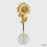 Quà tặng Cành Hướng Dương dát vàng 24k